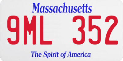 MA license plate 9ML352