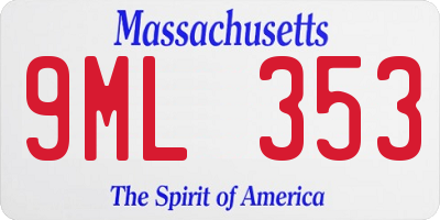 MA license plate 9ML353