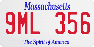 MA license plate 9ML356