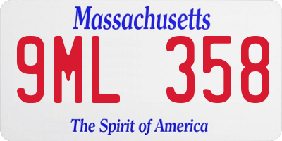MA license plate 9ML358