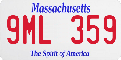 MA license plate 9ML359