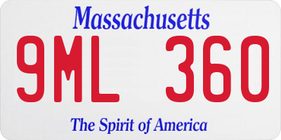 MA license plate 9ML360