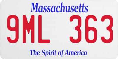 MA license plate 9ML363