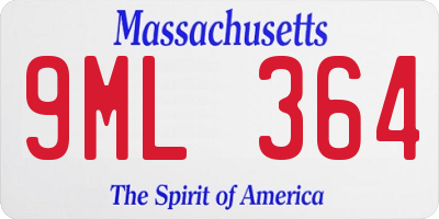 MA license plate 9ML364