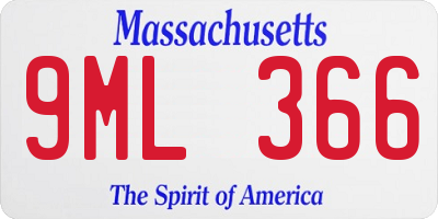 MA license plate 9ML366