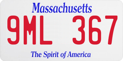 MA license plate 9ML367