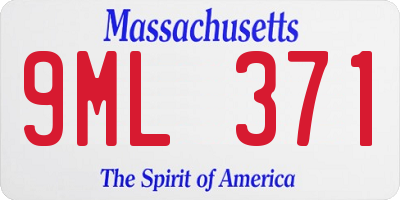 MA license plate 9ML371