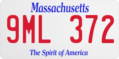 MA license plate 9ML372