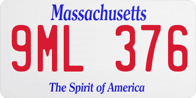 MA license plate 9ML376