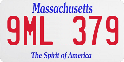 MA license plate 9ML379