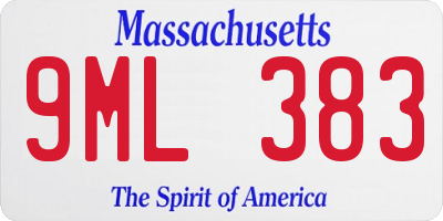 MA license plate 9ML383