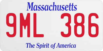 MA license plate 9ML386