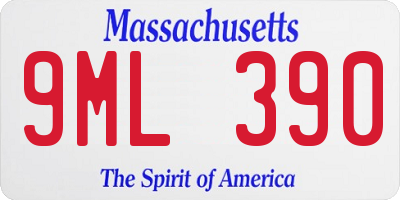 MA license plate 9ML390