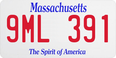 MA license plate 9ML391