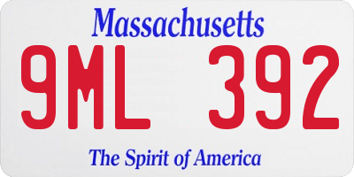MA license plate 9ML392