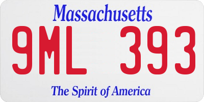 MA license plate 9ML393