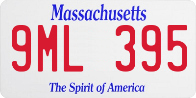 MA license plate 9ML395