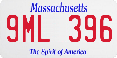MA license plate 9ML396