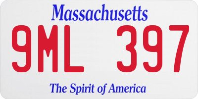 MA license plate 9ML397