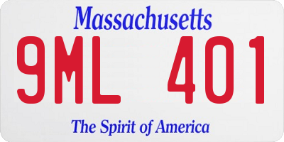MA license plate 9ML401