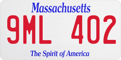 MA license plate 9ML402