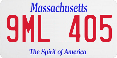 MA license plate 9ML405