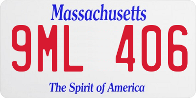 MA license plate 9ML406