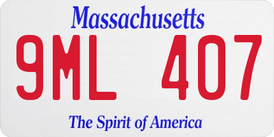 MA license plate 9ML407