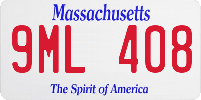 MA license plate 9ML408
