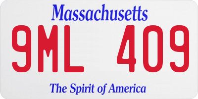 MA license plate 9ML409