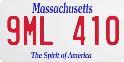 MA license plate 9ML410