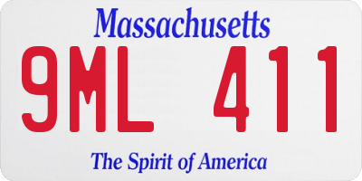 MA license plate 9ML411