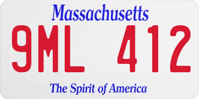 MA license plate 9ML412
