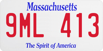 MA license plate 9ML413