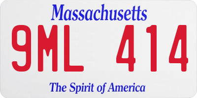 MA license plate 9ML414