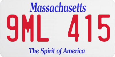 MA license plate 9ML415