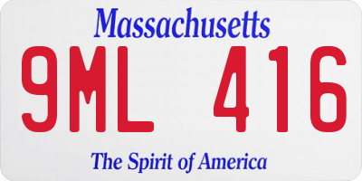 MA license plate 9ML416