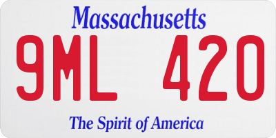 MA license plate 9ML420