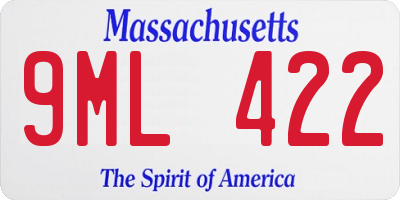 MA license plate 9ML422