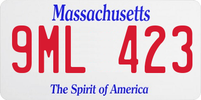 MA license plate 9ML423