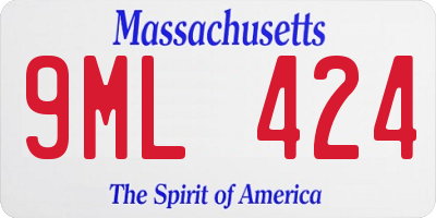 MA license plate 9ML424