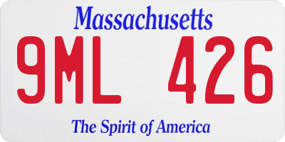 MA license plate 9ML426
