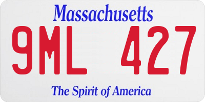 MA license plate 9ML427