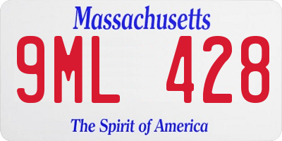 MA license plate 9ML428