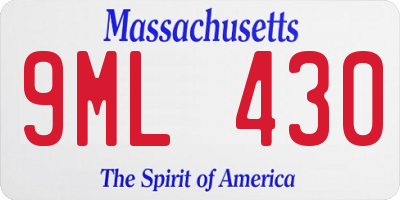 MA license plate 9ML430