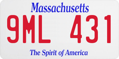 MA license plate 9ML431