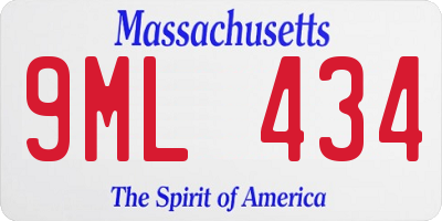 MA license plate 9ML434