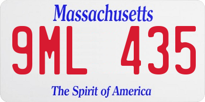 MA license plate 9ML435