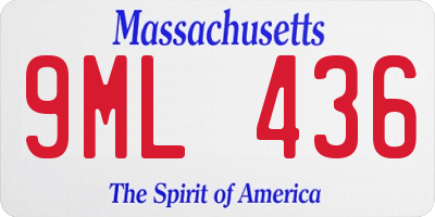 MA license plate 9ML436