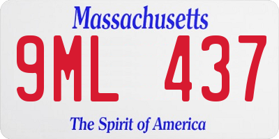MA license plate 9ML437